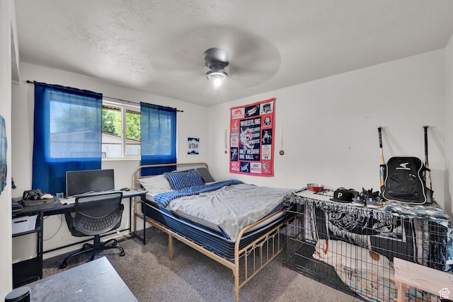 648 W 2200 N, Clinton, UT 84015 - carpeted bedroom with an office area and a ceiling fan