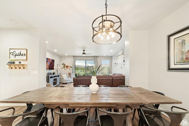 5048 N Escapes Dr, St George, UT 84770 - dining space with a chandelier