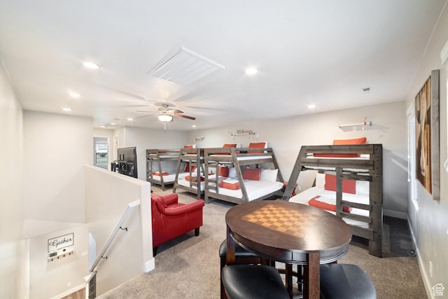 5048 N Escapes Dr, St George, UT 84770 - dining room with recessed lighting, carpet, baseboards, and ceiling fan
