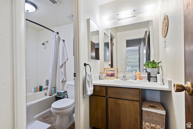 4614 S Quail Park Dr E Unit A, Millcreek, UT 84117 - full bathroom with vanity, toilet, shower / tub combo with curtain, and tile patterned floors