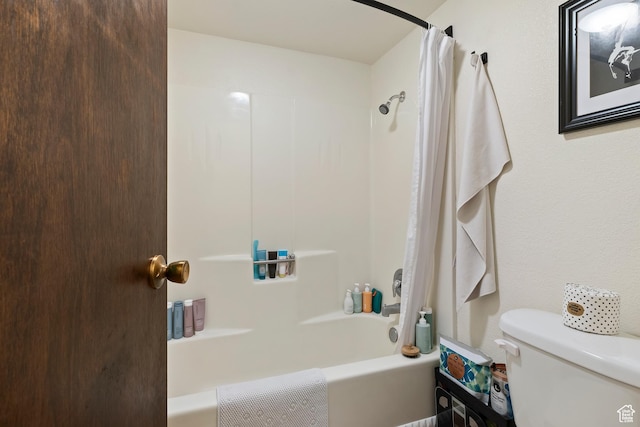 4614 S Quail Park Dr E Unit A, Millcreek, UT 84117 - full bathroom featuring shower / bathtub combination with curtain and toilet
