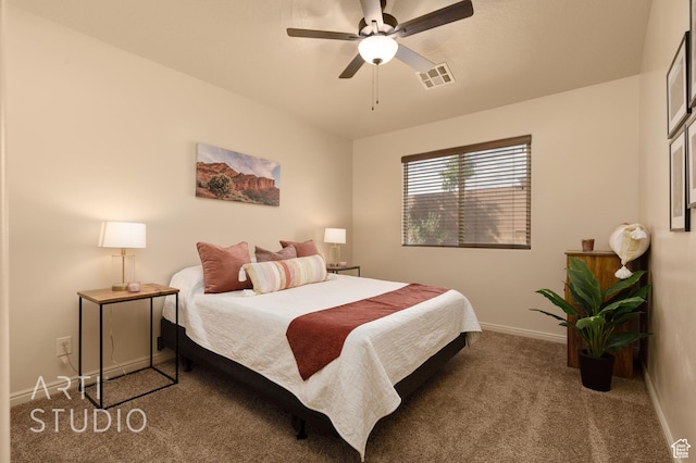 3504 E 3140 S, St George, UT 84790 - bedroom featuring carpet floors, baseboards, and a ceiling fan