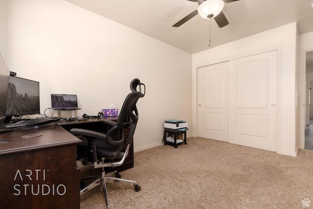 3504 E 3140 S, St George, UT 84790 - office space with ceiling fan, carpet flooring, and baseboards