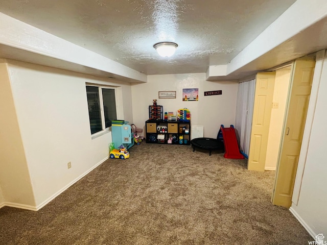 1305 S 1410 E, Provo, UT 84606 - playroom with carpet flooring, a textured ceiling, and baseboards