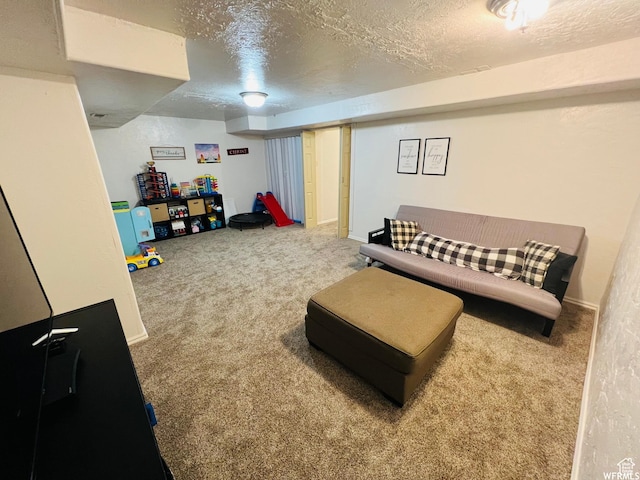 1305 S 1410 E, Provo, UT 84606 - living area featuring carpet floors and a textured ceiling