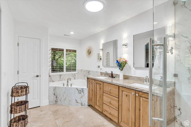 10605 S Willow Valley Rd W, South Jordan, UT 84095 - full bath with a garden tub, double vanity, and a marble finish shower