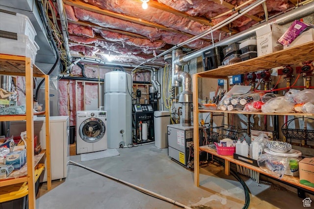 10605 S Willow Valley Rd W, South Jordan, UT 84095 - unfinished basement featuring washer and clothes dryer