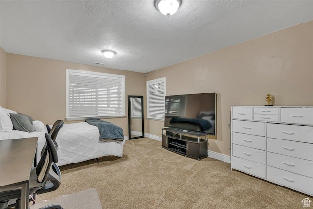 10605 S Willow Valley Rd W, South Jordan, UT 84095 - bedroom featuring light carpet, baseboards, and a textured ceiling