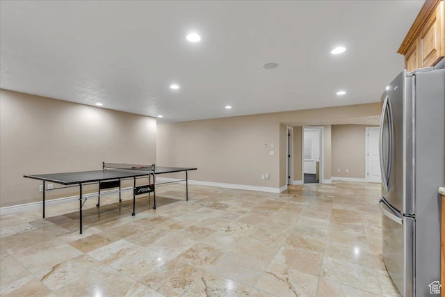 10605 S Willow Valley Rd W, South Jordan, UT 84095 - playroom featuring baseboards, recessed lighting, and light stone finish flooring