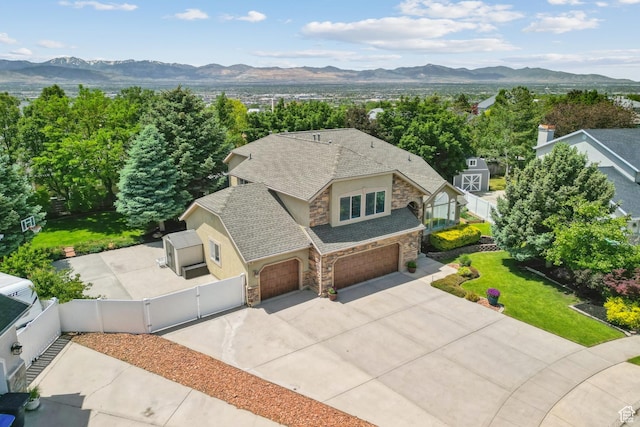 12214 S Hidden Valley Rd, Sandy, UT 84092 - aerial view of property and surrounding area featuring a mountainous background