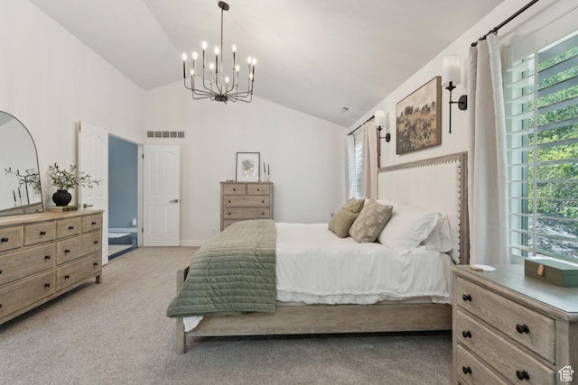 12214 S Hidden Valley Rd, Sandy, UT 84092 - carpeted bedroom with a chandelier and high vaulted ceiling