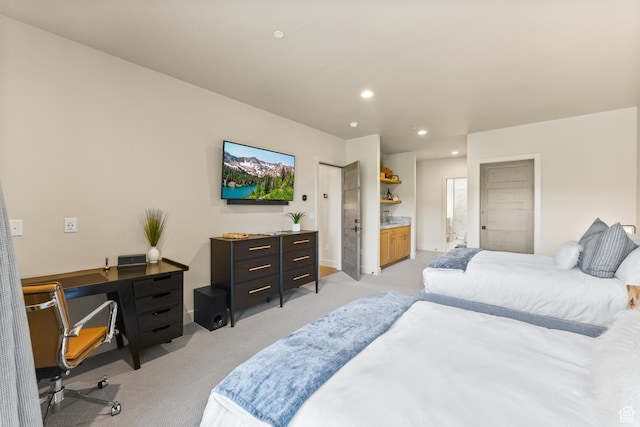 6312 Double Deer Loop, Park City, UT 84098 - bedroom with light carpet, an office area, and recessed lighting