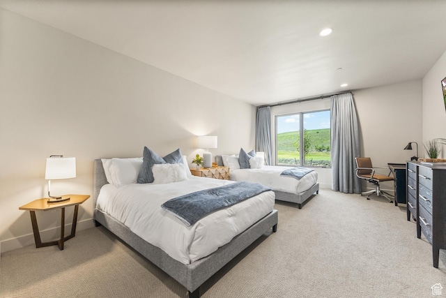 6312 Double Deer Loop, Park City, UT 84098 - bedroom with light carpet, baseboards, recessed lighting, and an office area