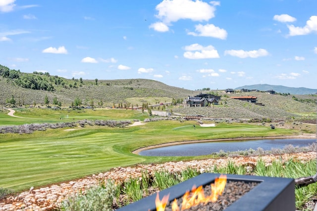 6312 Double Deer Loop, Park City, UT 84098 - view of home's community featuring a fire pit, a water and mountain view, and view of golf course