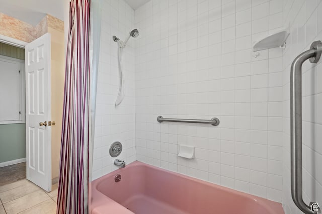 95 E 1400 S, Bountiful, UT 84010 - full bath featuring shower / bath combo with shower curtain, tile patterned flooring, and baseboards