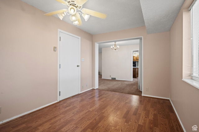 95 E 1400 S, Bountiful, UT 84010 - empty room with a chandelier, baseboards, wood finished floors, and ceiling fan