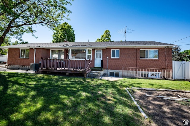 95 E 1400 S, Bountiful, UT 84010 - back of property with brick siding and a wooden deck
