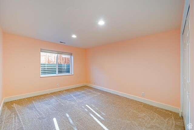 1820 E Redondo Ave S, Salt Lake City, UT 84108 - spare room with light carpet, baseboards, and recessed lighting