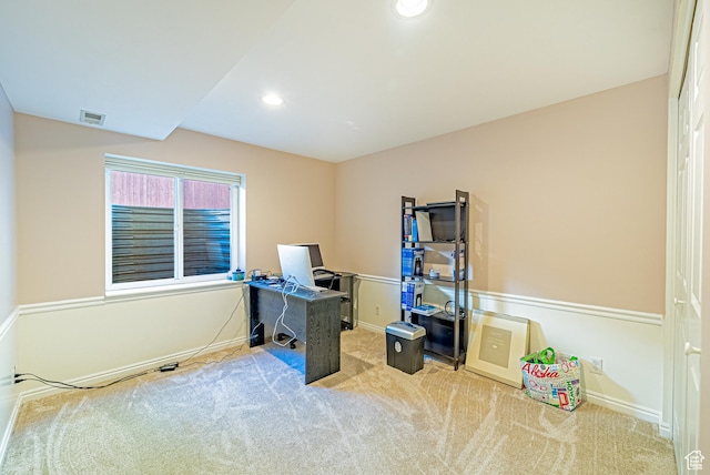 1820 E Redondo Ave S, Salt Lake City, UT 84108 - home office with carpet floors, baseboards, and recessed lighting