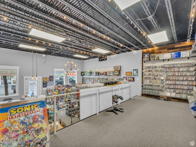 40 S Freedom Blvd, Provo, UT 84601 - miscellaneous room with carpet floors and a chandelier