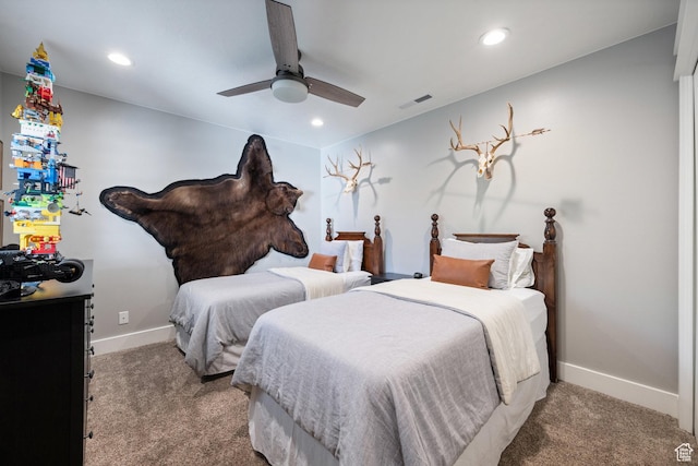 2137 E 170th Cir S, St George, UT 84790 - carpeted bedroom with baseboards, recessed lighting, and ceiling fan