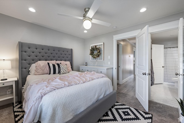 2137 E 170th Cir S, St George, UT 84790 - carpeted bedroom featuring recessed lighting and ceiling fan