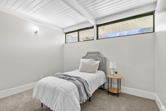 845 N 950 W, Provo, UT 84604 - bedroom with carpet, baseboards, and wooden ceiling with exposed beams