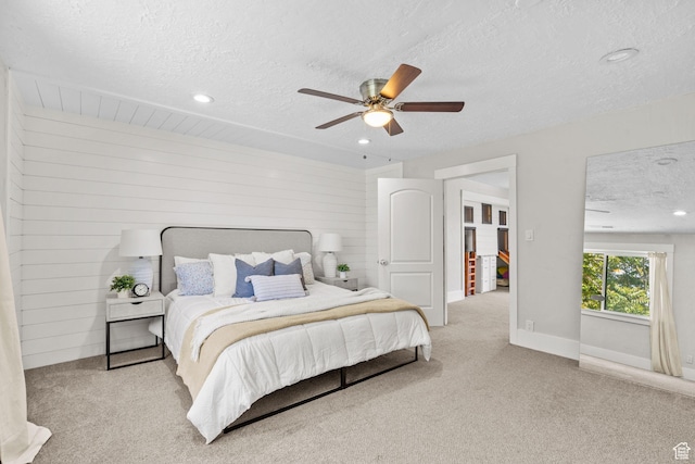845 N 950 W, Provo, UT 84604 - bedroom featuring carpet, a textured ceiling, recessed lighting, a ceiling fan, and baseboards