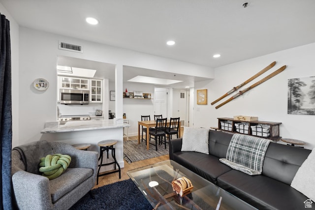 7085 N 2200 W Unit 1I, Park City, UT 84098 - living area featuring light wood-style flooring and recessed lighting