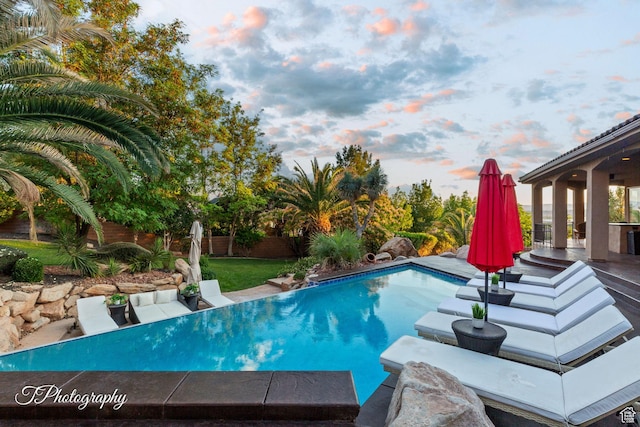 916 E Apache Dr, Washington, UT 84780 - view of pool at dusk