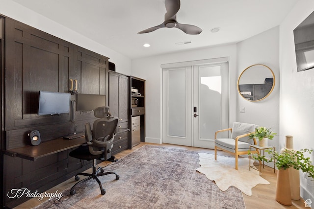 916 E Apache Dr, Washington, UT 84780 - home office with light wood-type flooring, ceiling fan, and recessed lighting