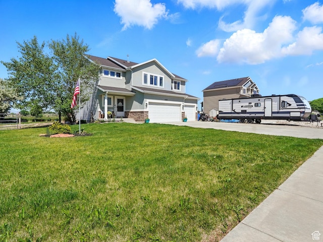 2699 N 3475 W, Plain City, UT 84404 - view of front of property featuring a garage, stucco siding, concrete driveway, and a front yard