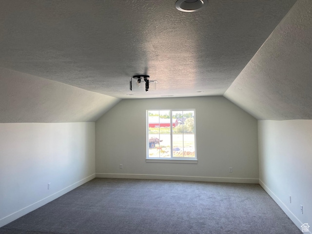 4618 W 75 N Unit 404, West Point, UT 84015 - bonus room with a textured ceiling, lofted ceiling, baseboards, and carpet floors