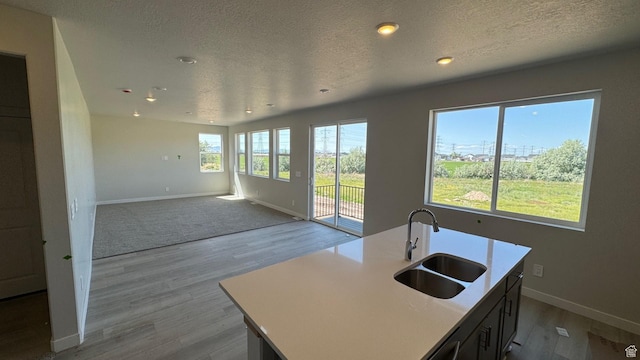 3108 W 3450 S Unit 0155, West Haven, UT 84401 - kitchen featuring a sink, baseboards, recessed lighting, light wood-style flooring, and light countertops