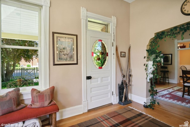 211 E 100 N, Midway, UT 84049 - entrance foyer with baseboards, wood finished floors, and healthy amount of natural light