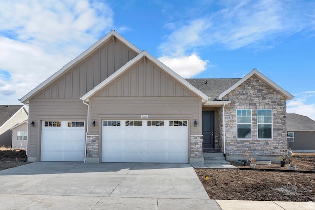 6564 N Bald Unit D195, Eagle Mountain, UT 84005 - craftsman inspired home with board and batten siding, a garage, driveway, and stone siding