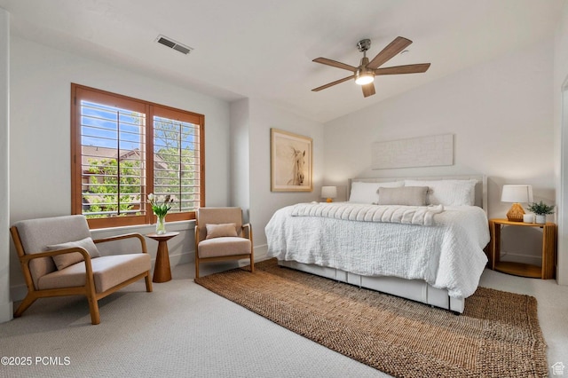 5521 N Freestyle Way, Park City, UT 84098 - bedroom with lofted ceiling, carpet floors, and ceiling fan