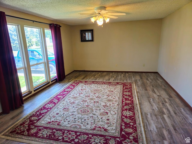 719 Adams St, Montpelier, ID 83254 - spare room with healthy amount of natural light, wood finished floors, a ceiling fan, and a textured ceiling