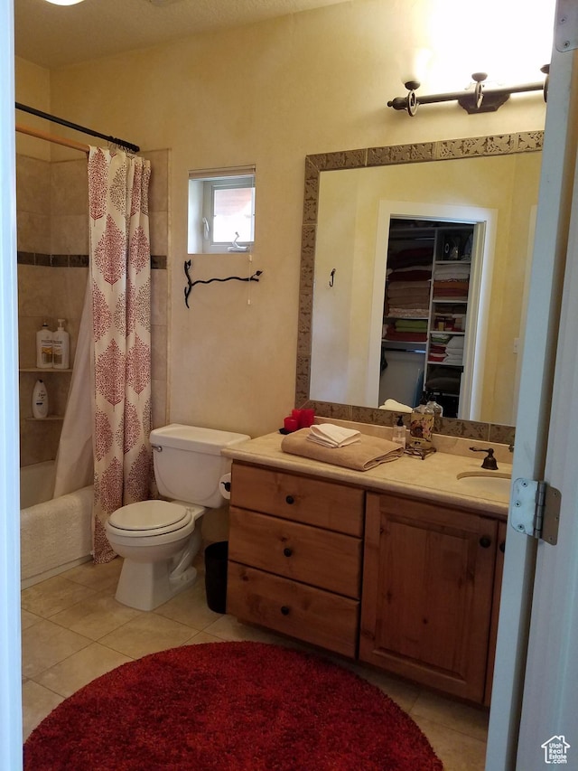 5420 N Bobsled Blvd Unit 202, Park City, UT 84098 - full bathroom featuring toilet, tile patterned floors, double vanity, and shower / tub combo