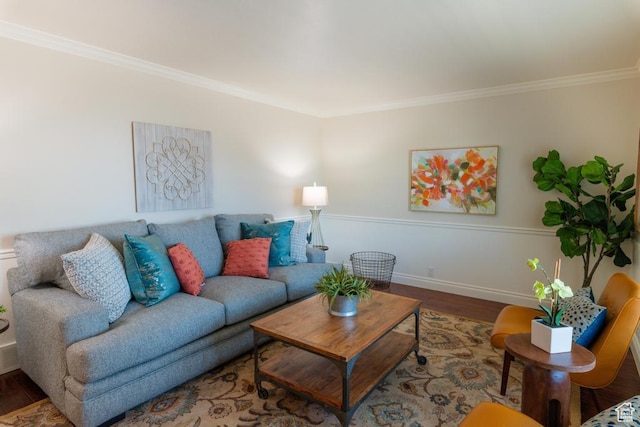 1814 N Heather Dr, Orem, UT 84097 - living room with crown molding, wood finished floors, and baseboards