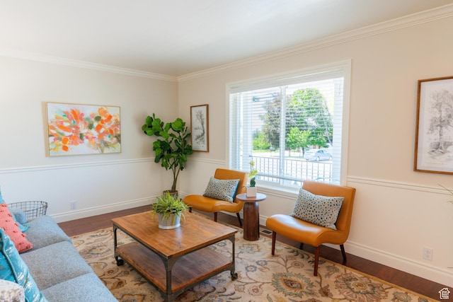 1814 N Heather Dr, Orem, UT 84097 - living area featuring wood finished floors, crown molding, and baseboards