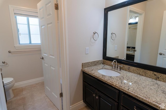 1814 N Heather Dr, Orem, UT 84097 - full bath featuring vanity, toilet, tile patterned floors, and baseboards