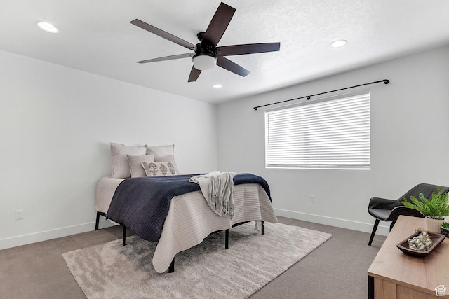 1797 N Avocet Dr, Salem, UT 84653 - carpeted bedroom with baseboards, recessed lighting, and ceiling fan