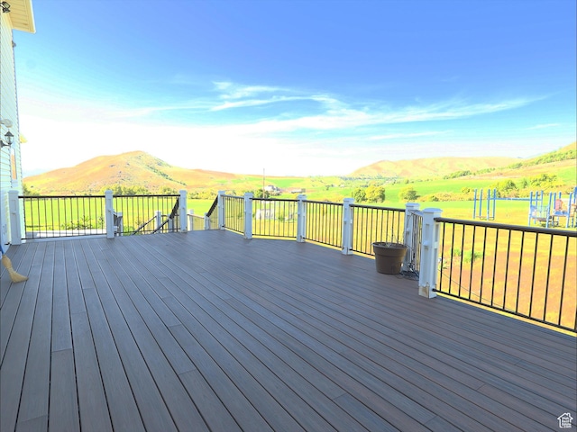 2307 Maple Leaf Dr, Cove, UT 84320 - wooden terrace with a mountain view
