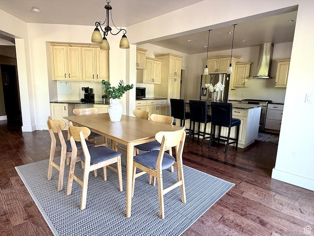 2307 Maple Leaf Dr, Cove, UT 84320 - dining space with dark wood-type flooring and recessed lighting
