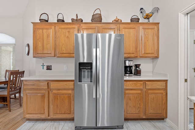 1040 S 1100 E Unit 80, St George, UT 84790 - kitchen with stainless steel refrigerator with ice dispenser and light countertops