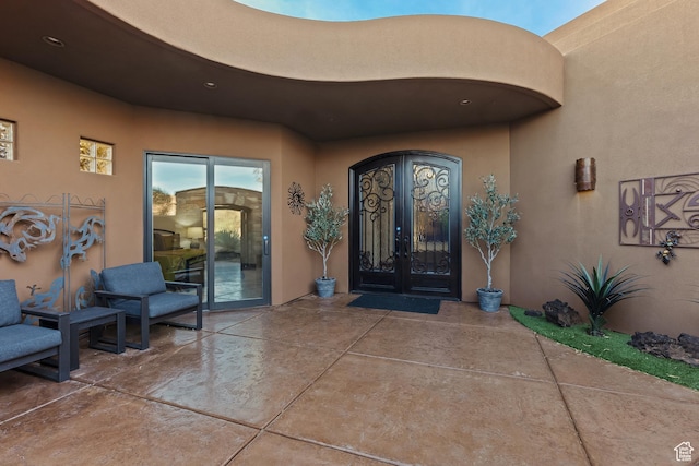 2763 N Chaco Trl, St George, UT 84770 - property entrance with french doors and a patio