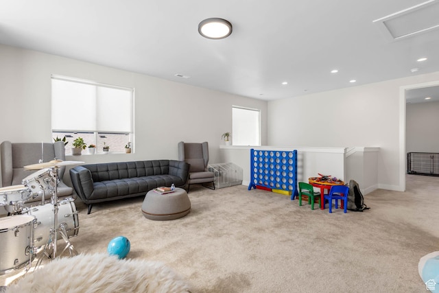 14908 S Fawley Ln, Herriman, UT 84096 - game room with carpet flooring and recessed lighting
