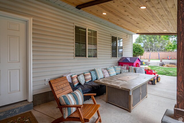 2271 W Crestview Cir, Cedar City, UT 84720 - view of patio featuring an outdoor hangout area