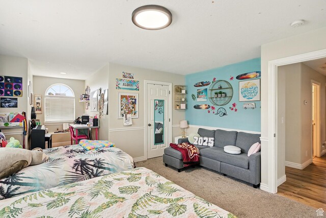 2271 W Crestview Cir, Cedar City, UT 84720 - bedroom with baseboards, carpet flooring, and a closet